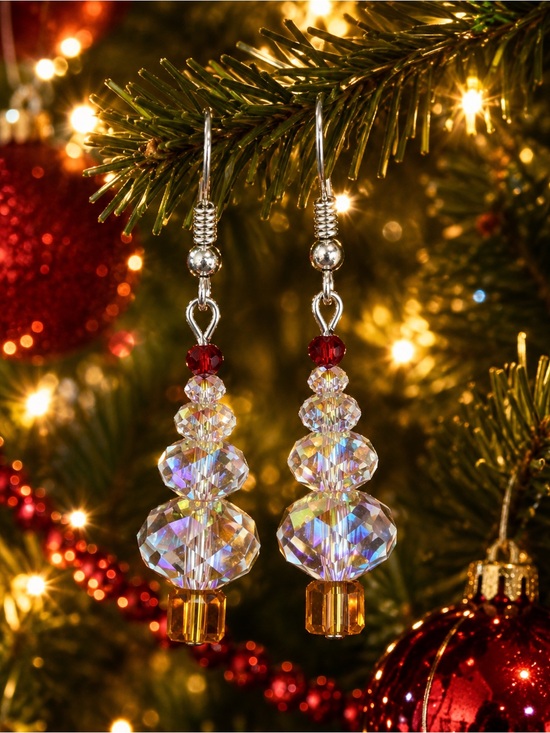Swarovski Jewelry - Handmade AB Crystal Holiday Dangles - Genuine Swarovski VIP Creation